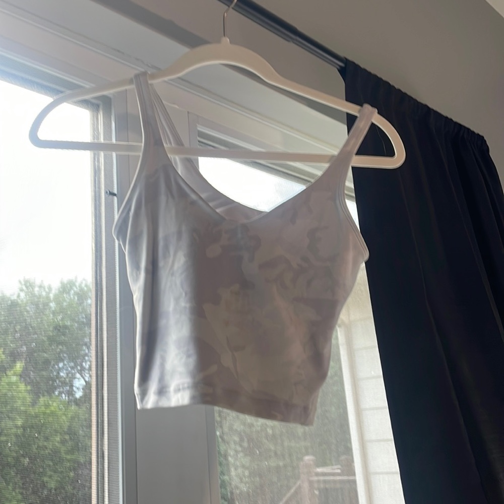 Lululemon white camouflaged Align tank